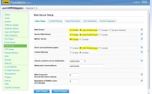 Configure web server settings on Lotus Foundations