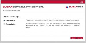 Choose Install Type of SugarCRM