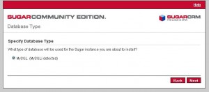 SugarCRM Database Type