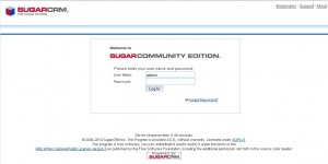 SugarCRM login page