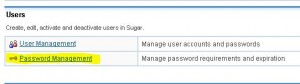 Password Management Link of SugarCRM