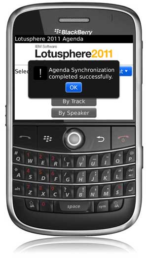 Lotusphere Agenda Mobile App BlackBerry - Synch Sessions